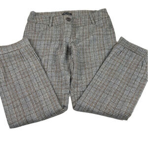 Coco & tashi Brown Plaid Pants with Button Cuffs